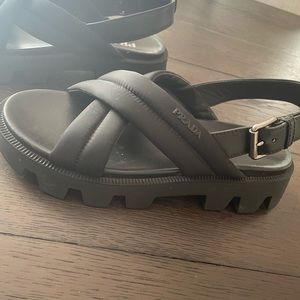 Prada black sandals box included